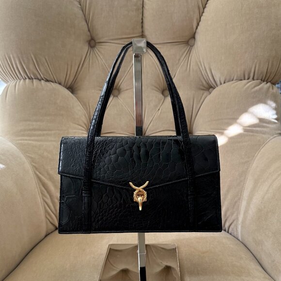 VTG Auth LUCILLE de PARIS Genuine Alligator Circa 1960's Satchel Kelly Bag - Picture 1 of 7